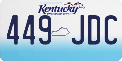 KY license plate 449JDC