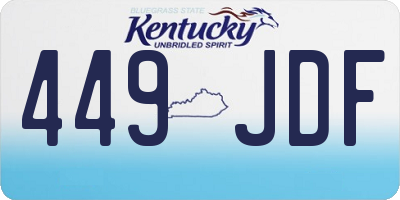 KY license plate 449JDF