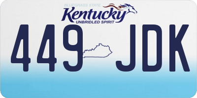KY license plate 449JDK