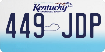 KY license plate 449JDP