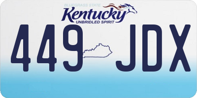 KY license plate 449JDX