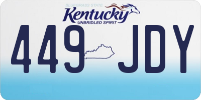 KY license plate 449JDY
