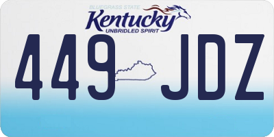 KY license plate 449JDZ