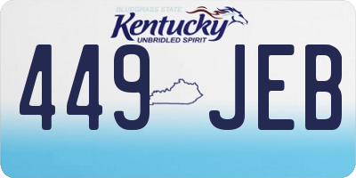 KY license plate 449JEB