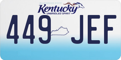 KY license plate 449JEF