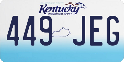 KY license plate 449JEG