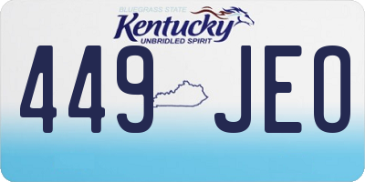KY license plate 449JEO