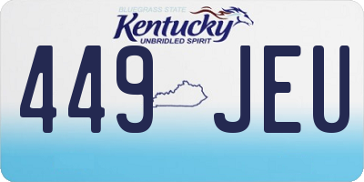 KY license plate 449JEU