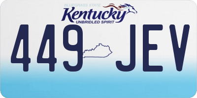 KY license plate 449JEV