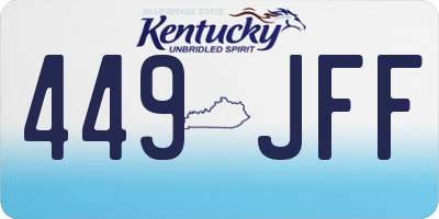 KY license plate 449JFF