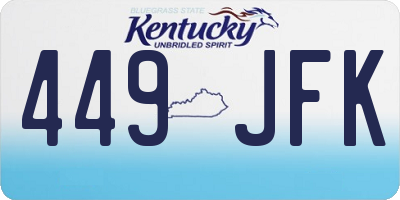 KY license plate 449JFK