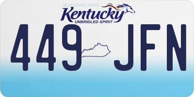 KY license plate 449JFN