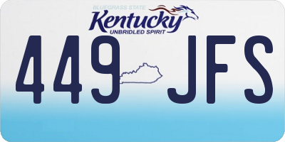 KY license plate 449JFS