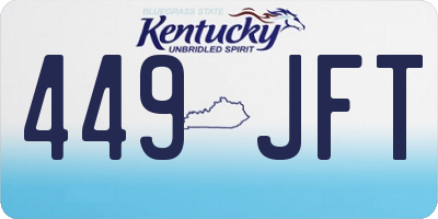 KY license plate 449JFT