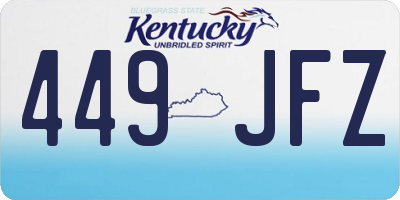 KY license plate 449JFZ
