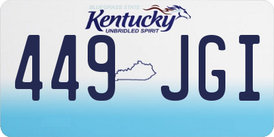 KY license plate 449JGI