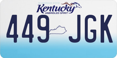 KY license plate 449JGK