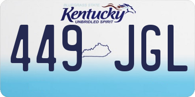KY license plate 449JGL
