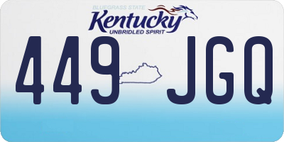 KY license plate 449JGQ