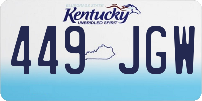 KY license plate 449JGW