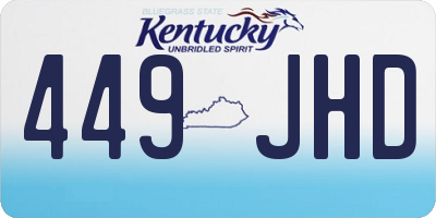 KY license plate 449JHD