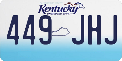 KY license plate 449JHJ