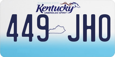 KY license plate 449JHO