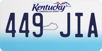 KY license plate 449JIA