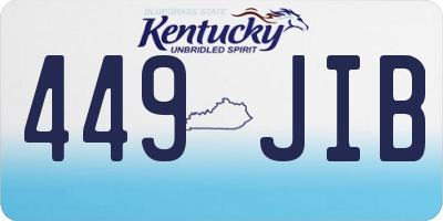 KY license plate 449JIB
