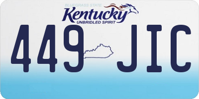 KY license plate 449JIC