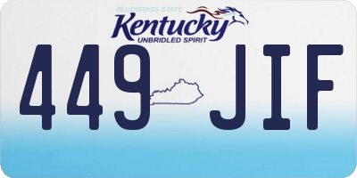KY license plate 449JIF