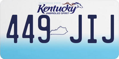 KY license plate 449JIJ