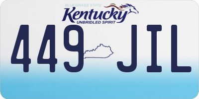 KY license plate 449JIL