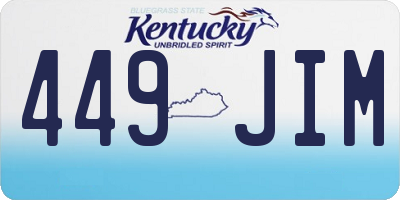 KY license plate 449JIM