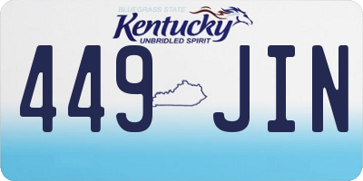 KY license plate 449JIN