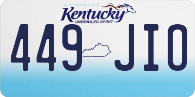 KY license plate 449JIO