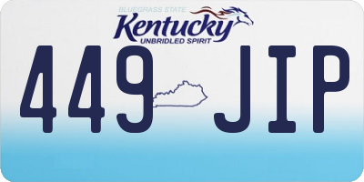 KY license plate 449JIP