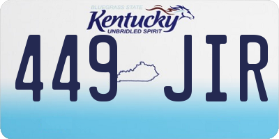 KY license plate 449JIR