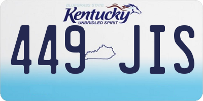 KY license plate 449JIS