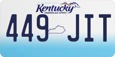 KY license plate 449JIT