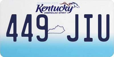 KY license plate 449JIU