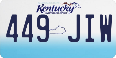 KY license plate 449JIW
