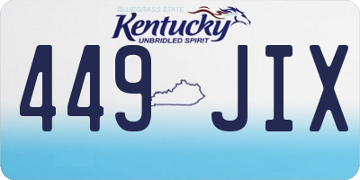 KY license plate 449JIX