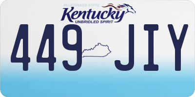 KY license plate 449JIY
