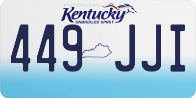 KY license plate 449JJI
