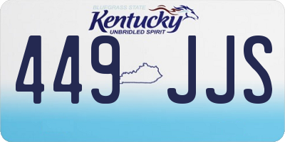 KY license plate 449JJS
