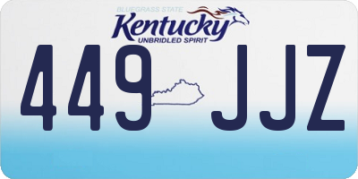 KY license plate 449JJZ