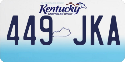 KY license plate 449JKA