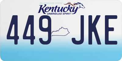 KY license plate 449JKE