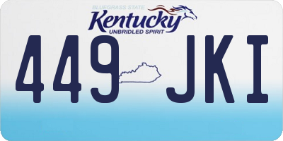 KY license plate 449JKI